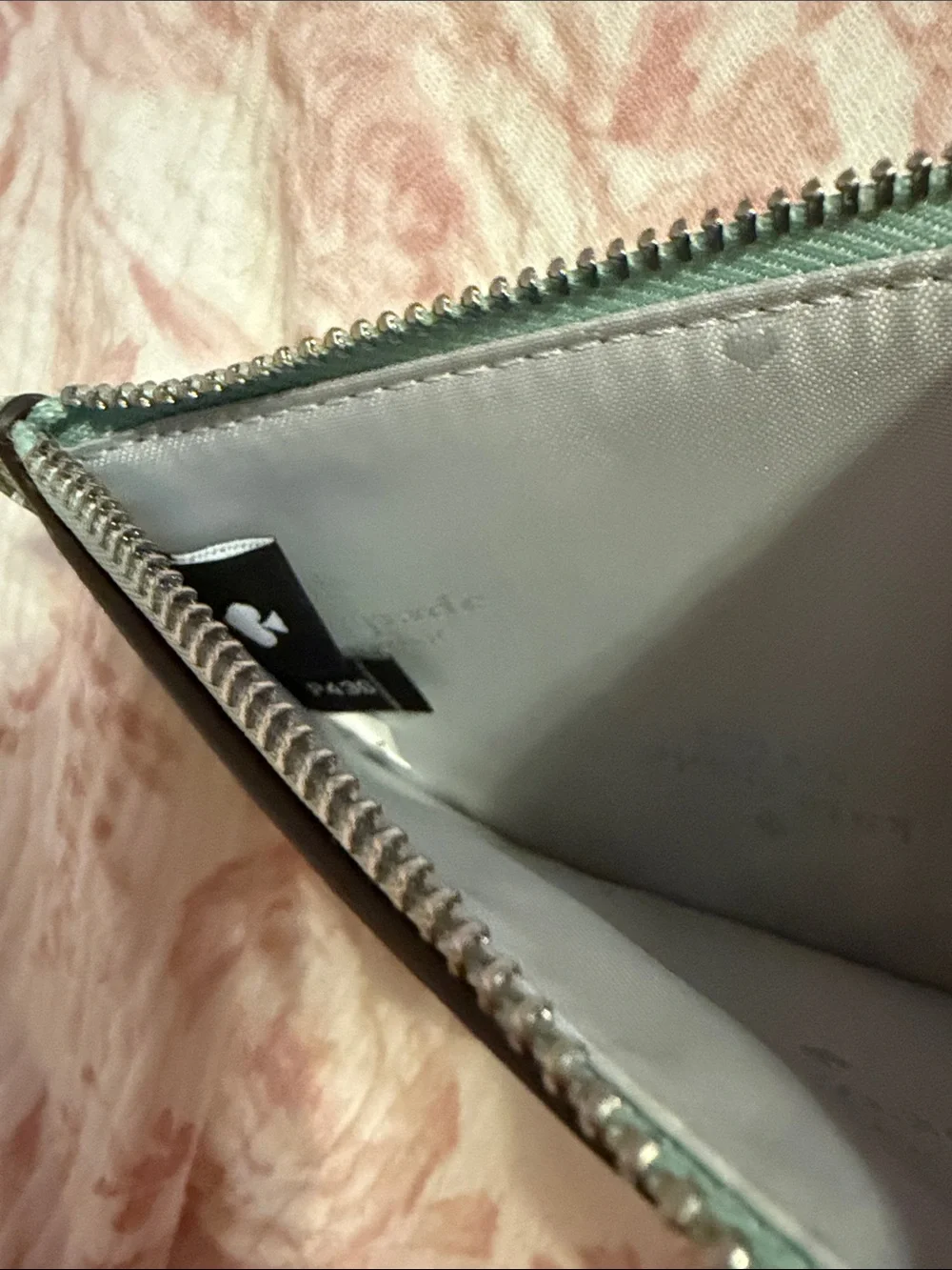 Kate Spade Lucy Metallic Mint Green Wristlet/Pouch With Strap NWT
